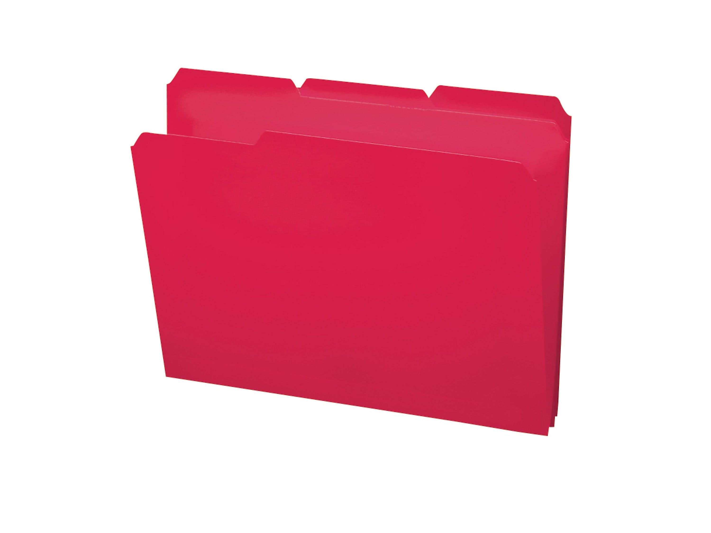 Smead Poly File Folder, 1/3-Cut- Tab Letter Size, Red, 24 per Bx (10501)