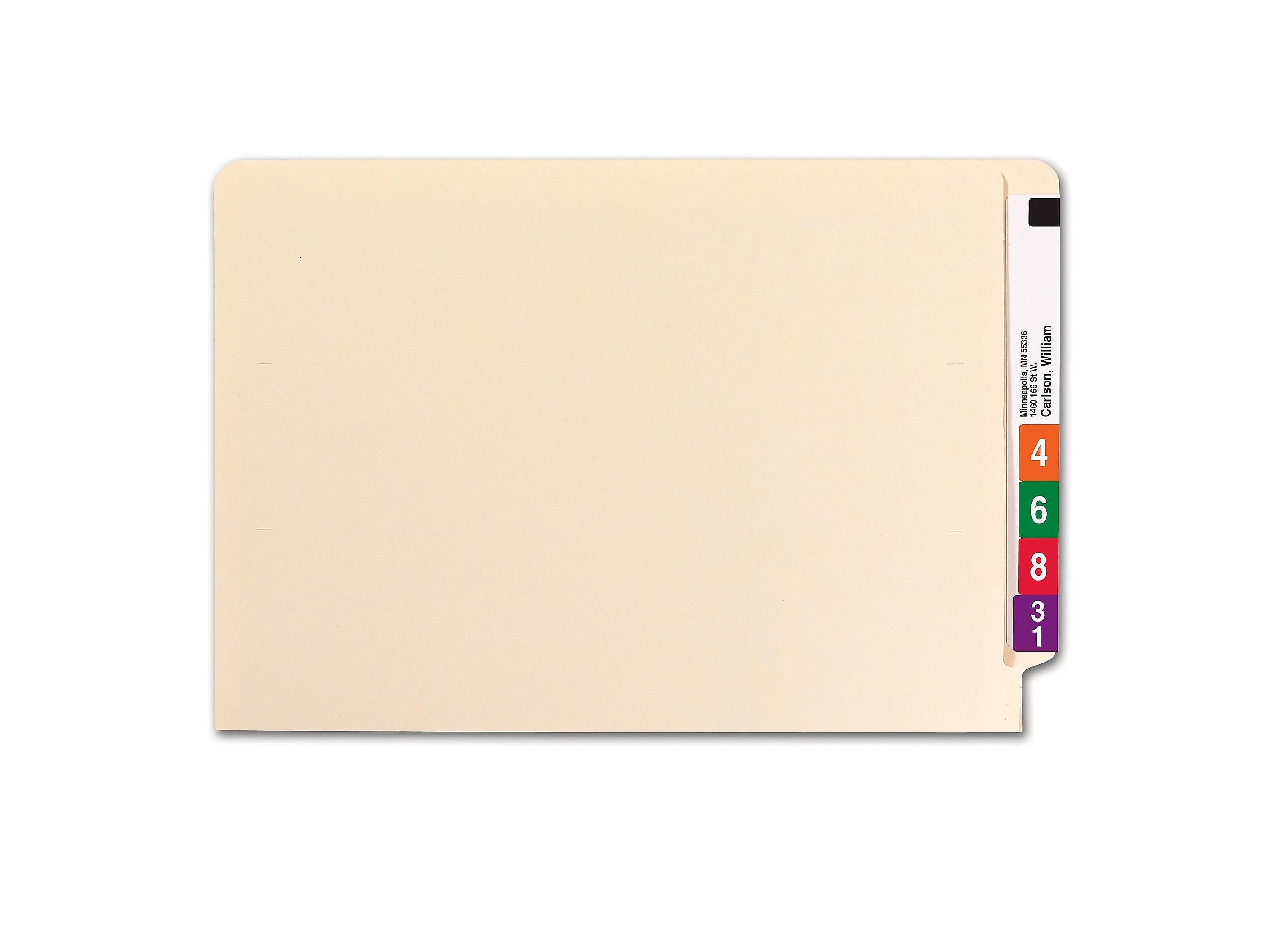 Smead Shelf-Master End Tab File Folder, Straight Cut, Legal Size, Manila, 100/Box (27110)