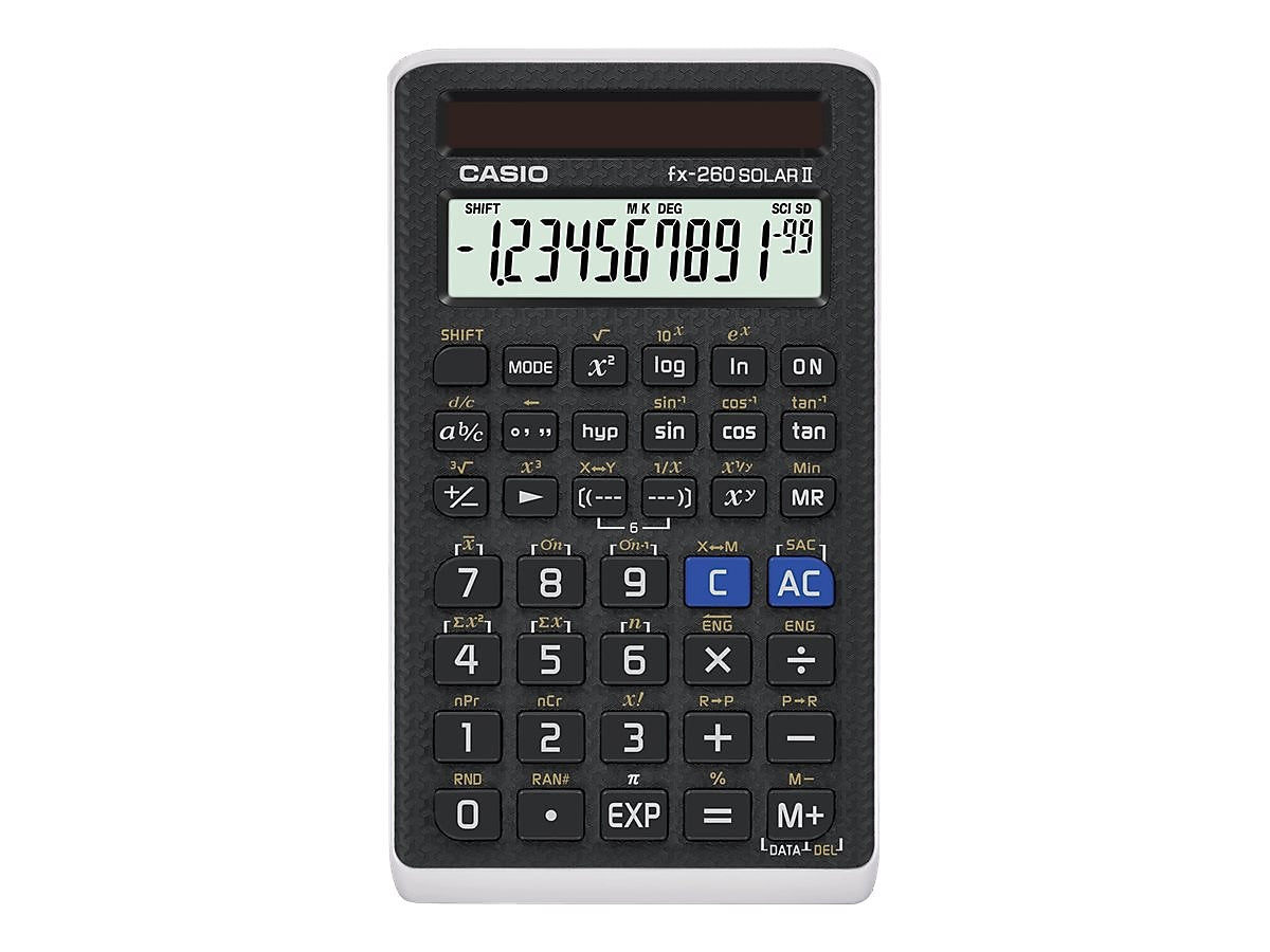 Casio FX-260 Solar II 10-Digit Scientific Calculator, Black
