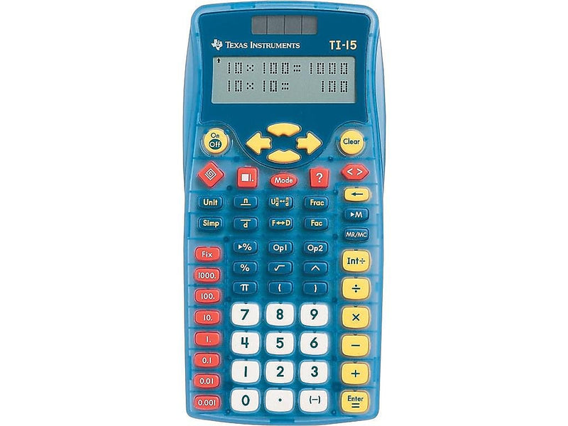 Texas Instruments Explorer 11-Digit Battery/Solar Powered Scientific Calculator, Blue (TI-15)