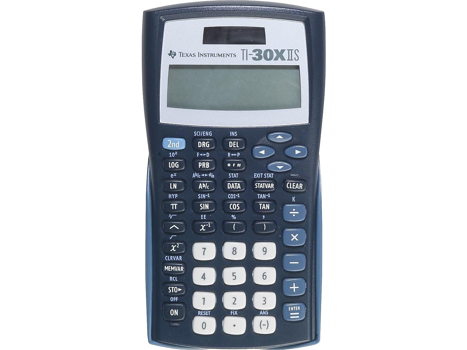 Texas Instruments TI-30XIIS 10-Digit Scientific Battery & Solar Powered Scientific Calculator, Blue (TI30XIIS)