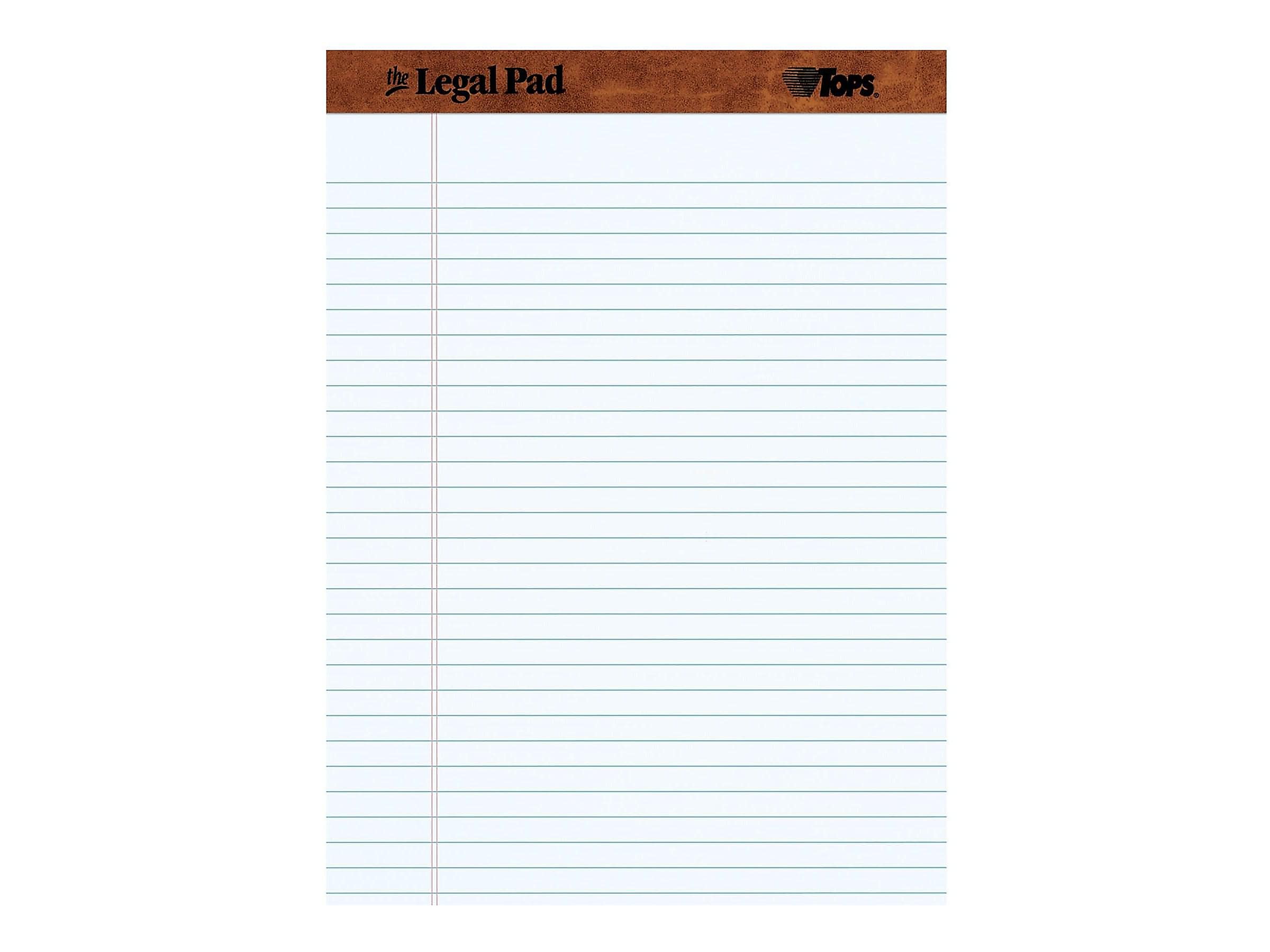 TOPS Legal Pad Notepads, 8.5" x 11.75", Wide, White, 50 Sheets/Pad, 12 Pads/Pack (TOP 7533)