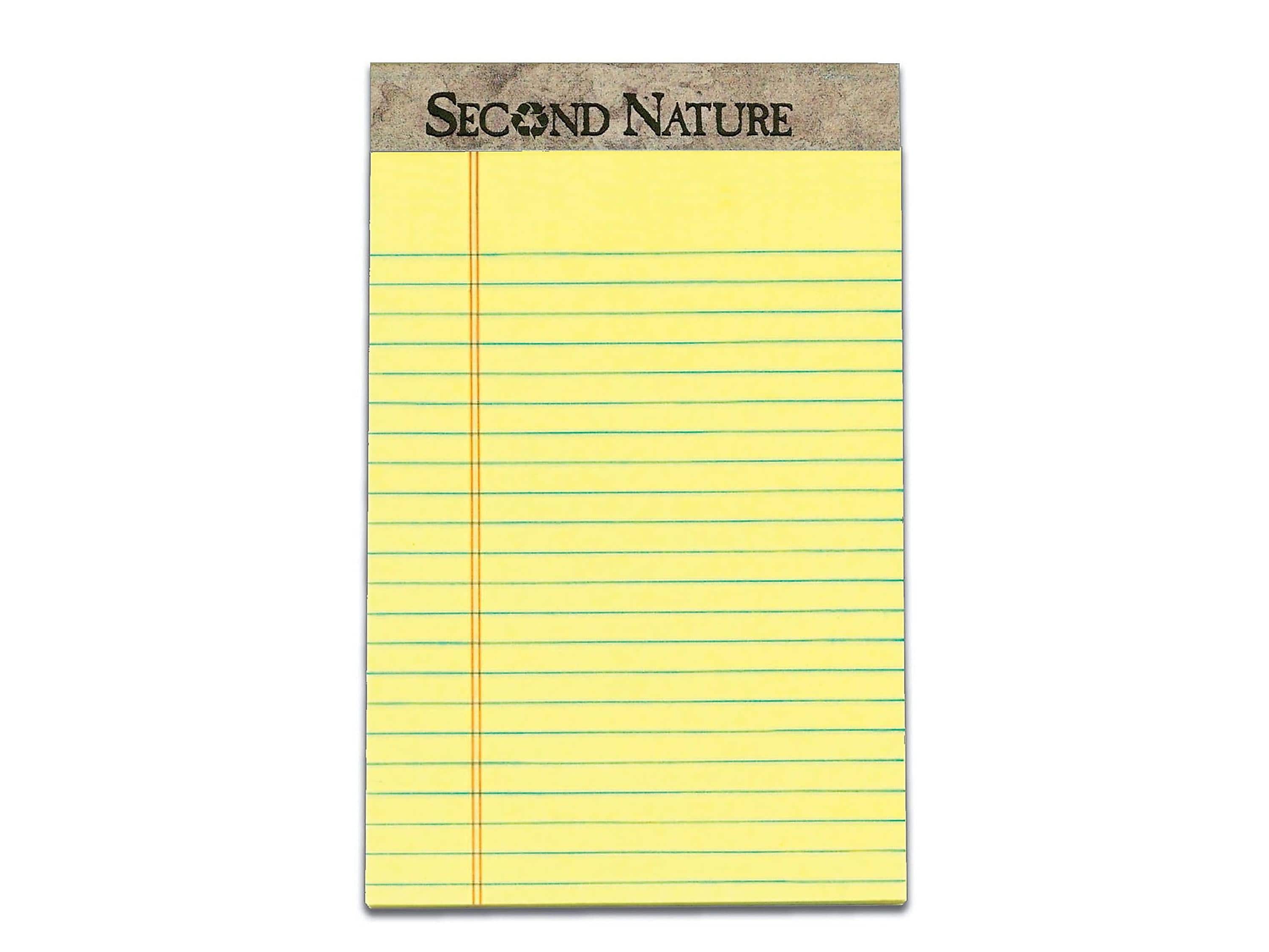 TOPS Second Nature Notepads, 5" x 8", Narrow, Canary, 50 Sheets/Pad, 12 Pads/Pack (TOP 74840)