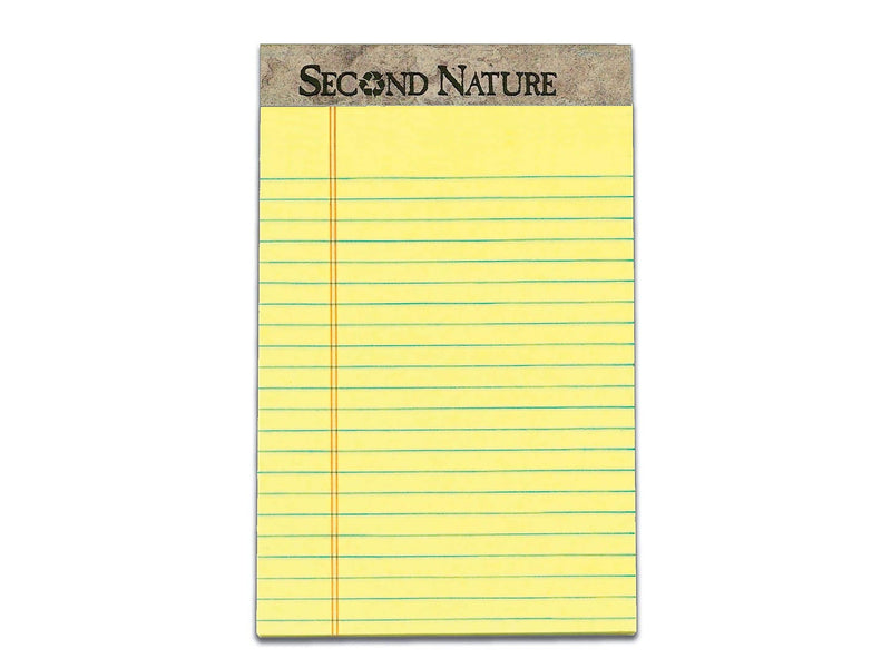 TOPS Second Nature Notepads, 5" x 8", Narrow, Canary, 50 Sheets/Pad, 12 Pads/Pack (TOP 74840)
