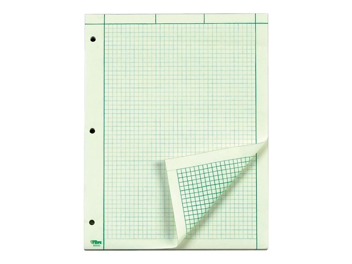 TOPS Notepad, 8.5" x 11", Quad, Green, 200 Sheets/Pad (TOP 35502)