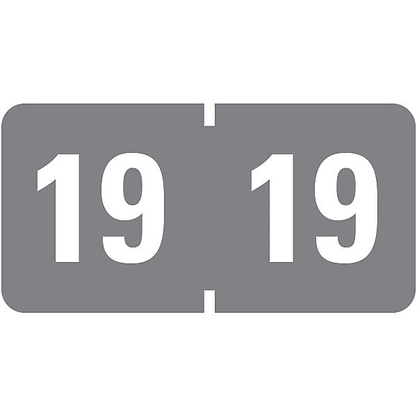 Smead Color-Coded Year Label, 2019 Label Roll, Gray, 500 per Roll (68319)