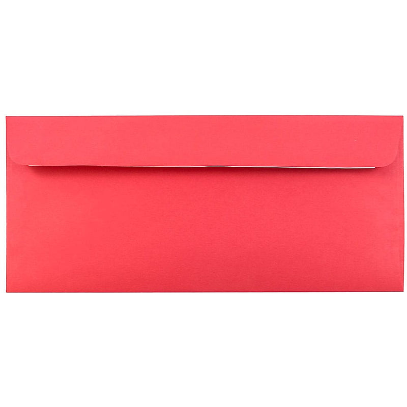 JAM Paper Peel & Seal #10 Kraft Business Envelope, 4 1/8" x 9 1/2", Christmas Red, 25/Pack (11789)
