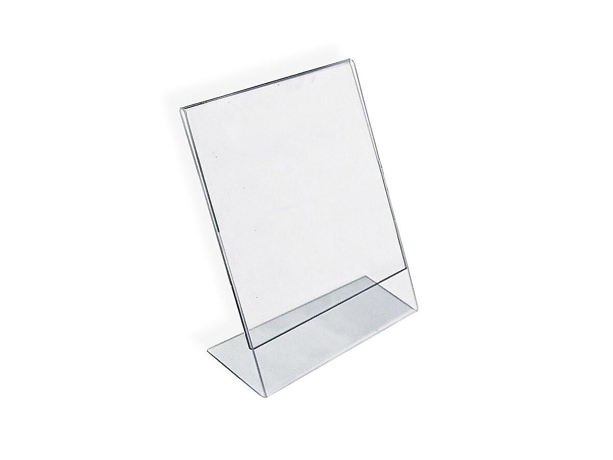 Azar Sign Holder, 8.5" x 11", Vertical, Table Top, Clear, Acrylic, 10/Pack (112714)
