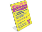 Azar Sign Holder, 8.5" x 11", Vertical, Table Top, Clear, Acrylic, 10/Pack (112714)