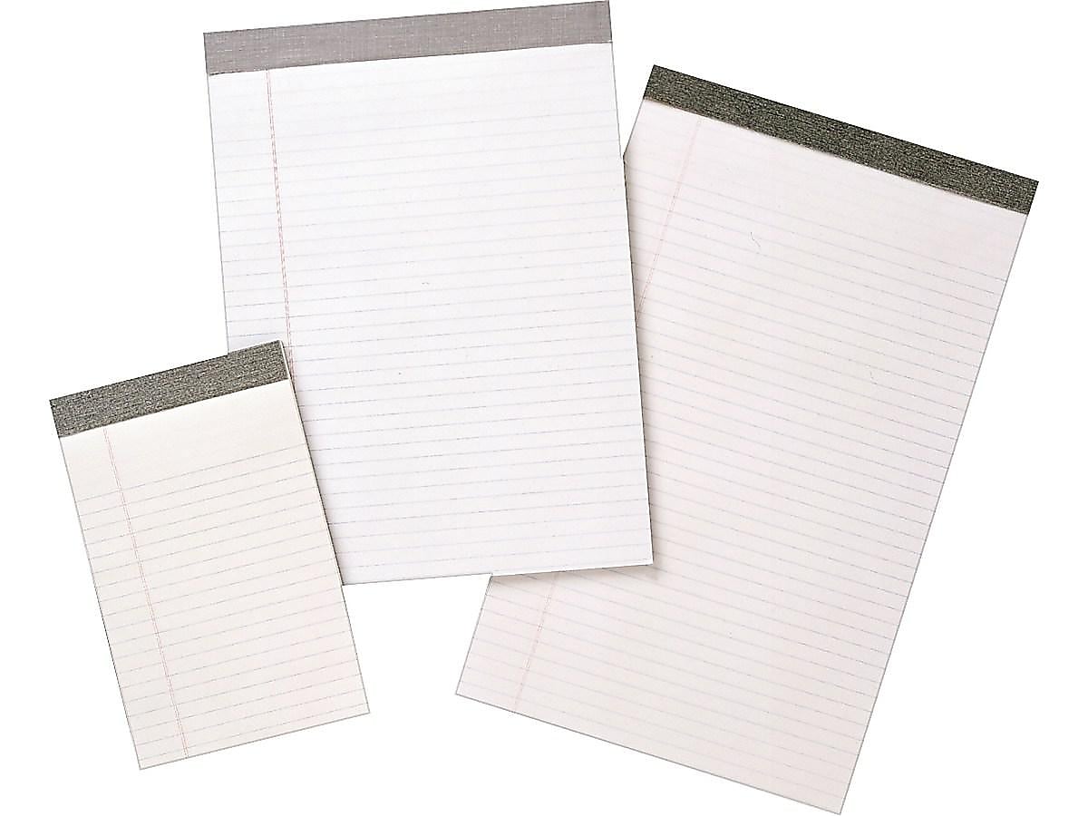 AbilityOne Blind Industries and Services of Maryland Notepad, 8.5" x 11", Wide Ruled, White, 50 Sheets/Pad, 12 Pads (NSN4471353)