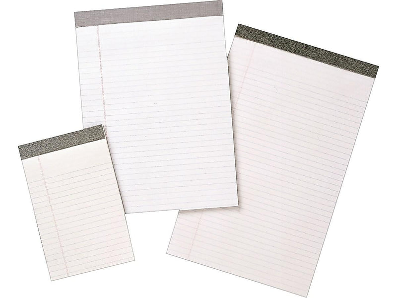 AbilityOne Blind Industries and Services of Maryland Notepad, 8.5" x 11", Wide Ruled, White, 50 Sheets/Pad, 12 Pads (NSN4471353)