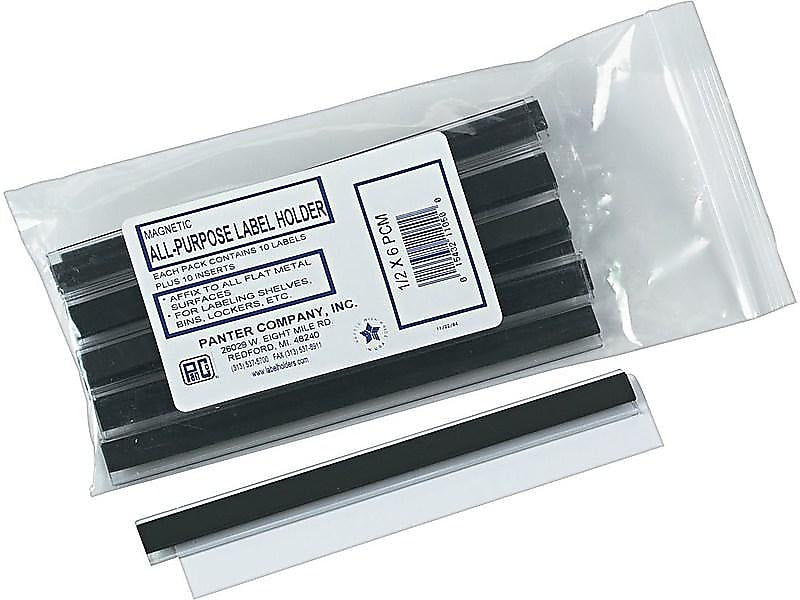 Panter Company Label Holder, 1/2" x 6", Clear, 10/Pack (PCM12)
