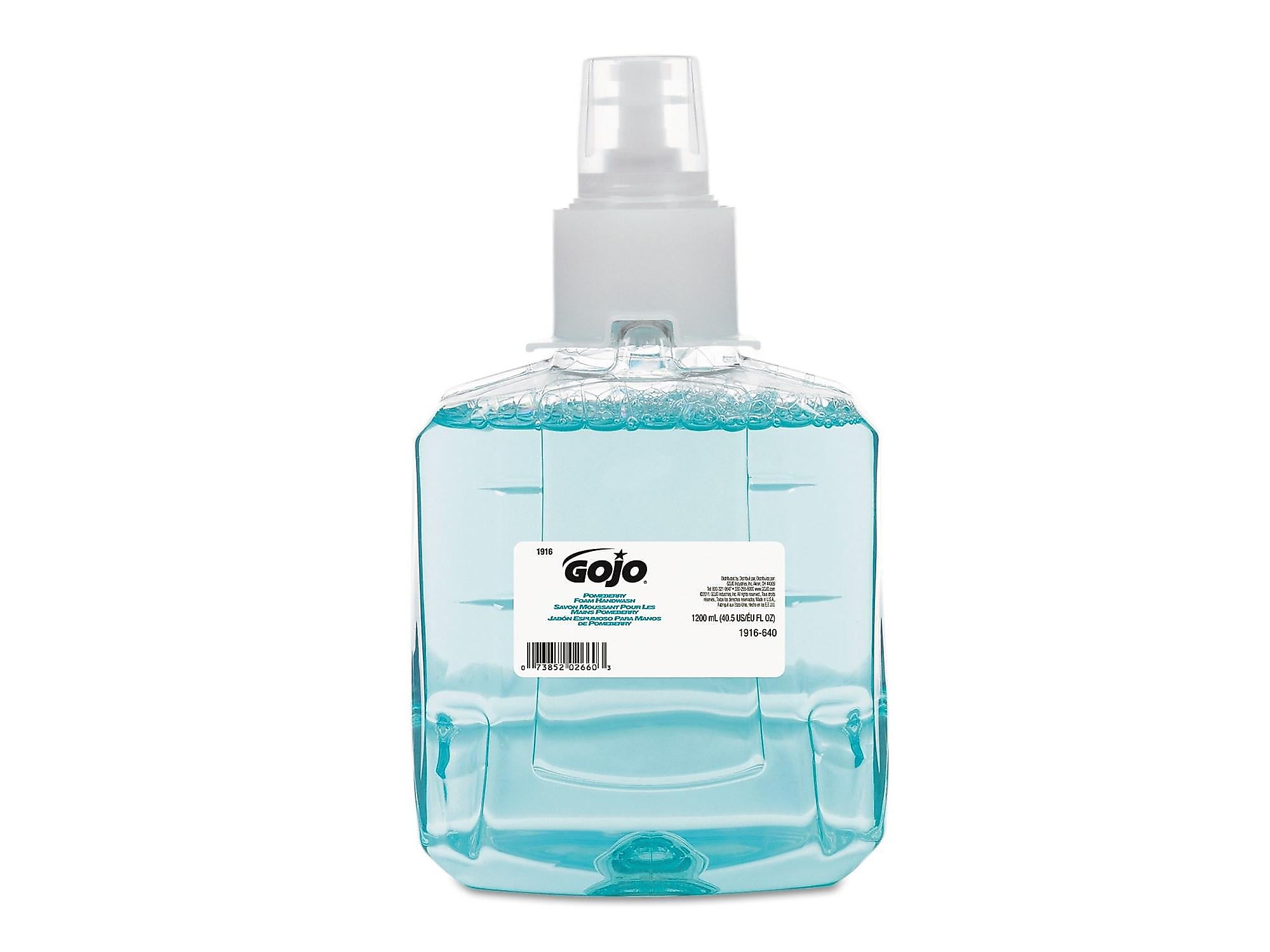 GOJO Foaming Hand Soap Refill for LTX 12 Dispenser, Pomegranate Scent, 1200 ml, 2/Carton (1916-02)