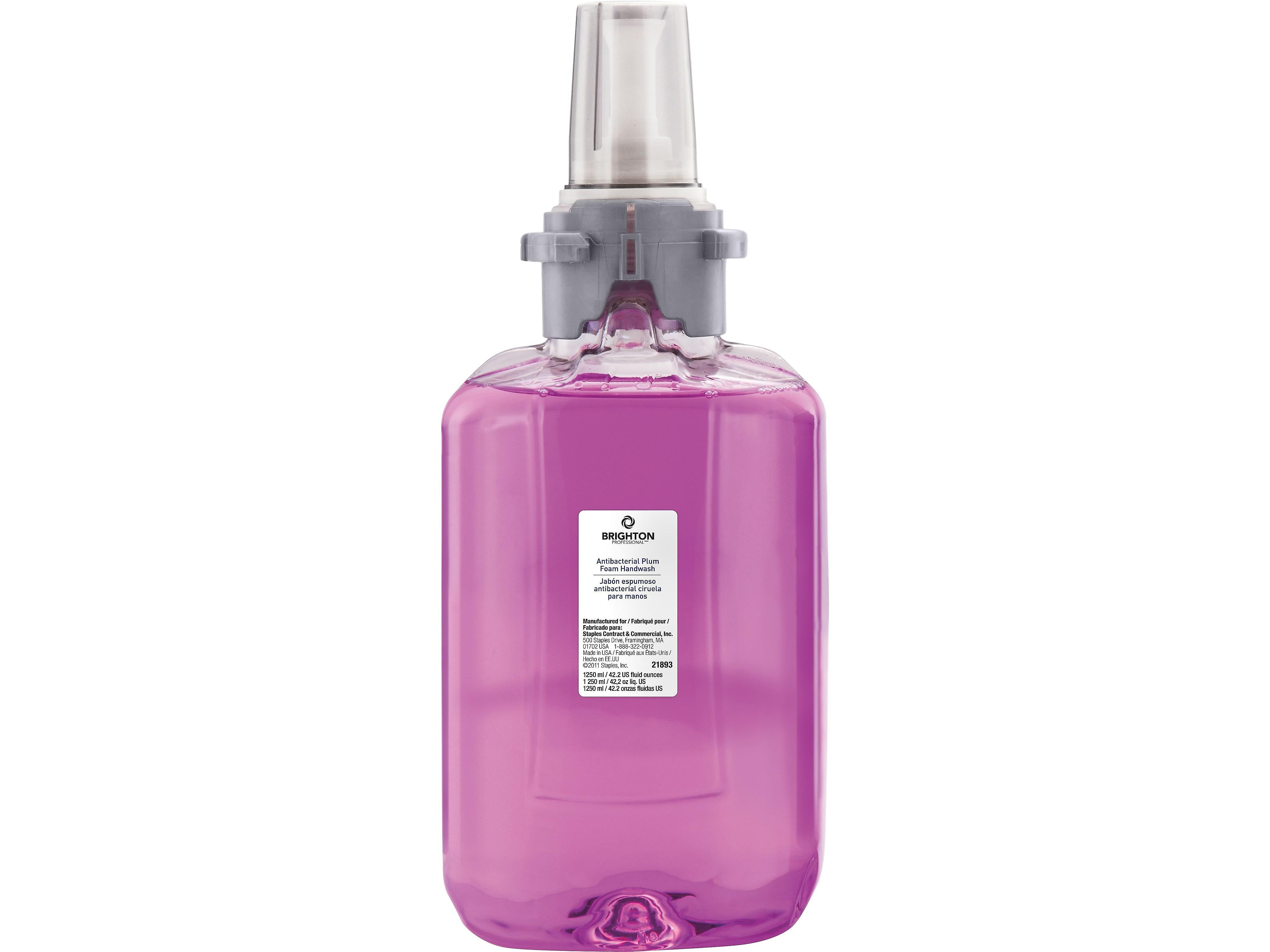 Brighton Professional Antibacterial Foaming Hand Soap Refill for ADX 12 Dispenser, Plum Scent, 1250 ml., 3/Carton (BPR50957)