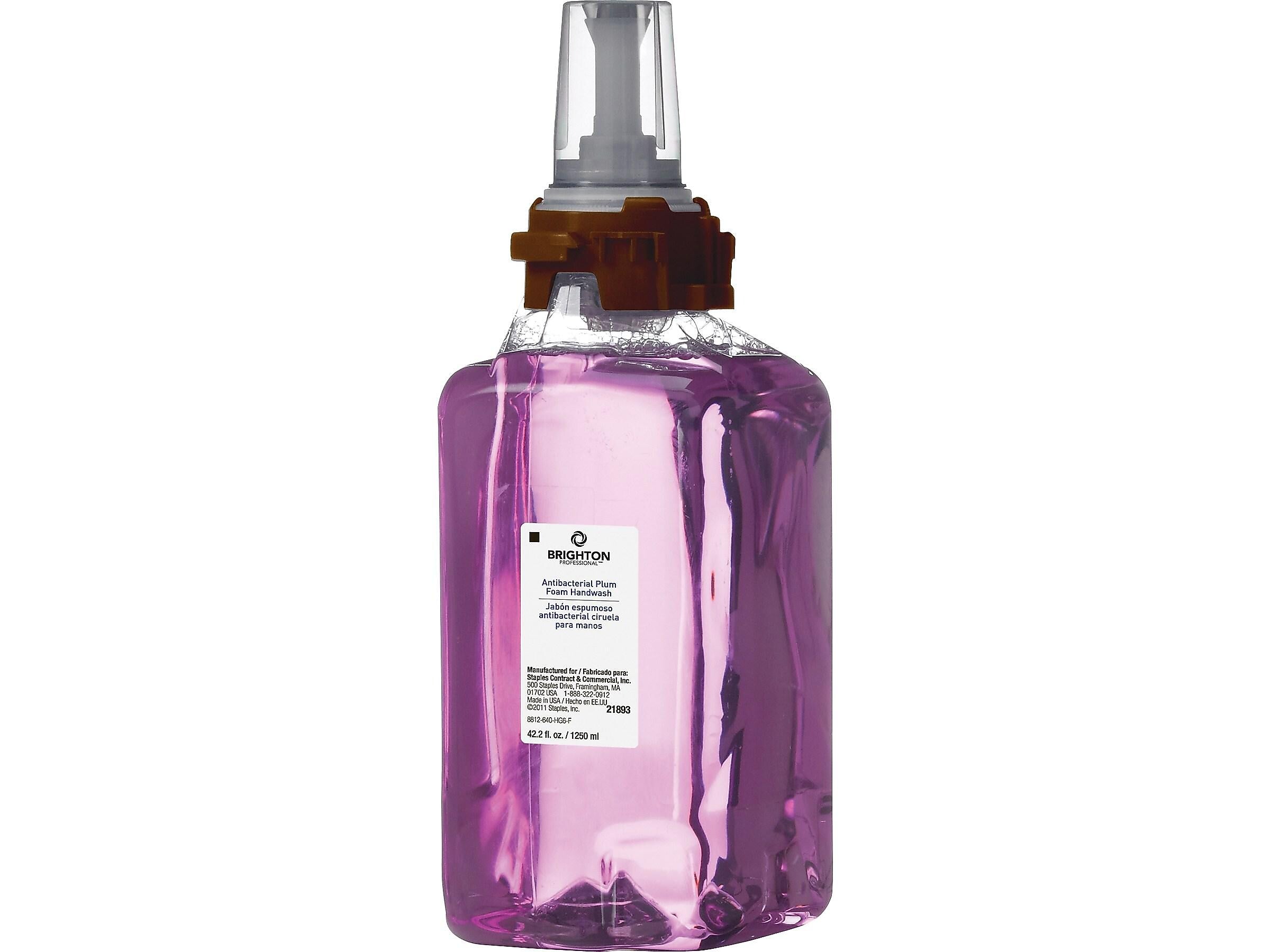 Brighton Professional Antibacterial Foaming Hand Soap Refill for ADX 12 Dispenser, Plum Scent, 1250 ml., 3/Carton (BPR50957)