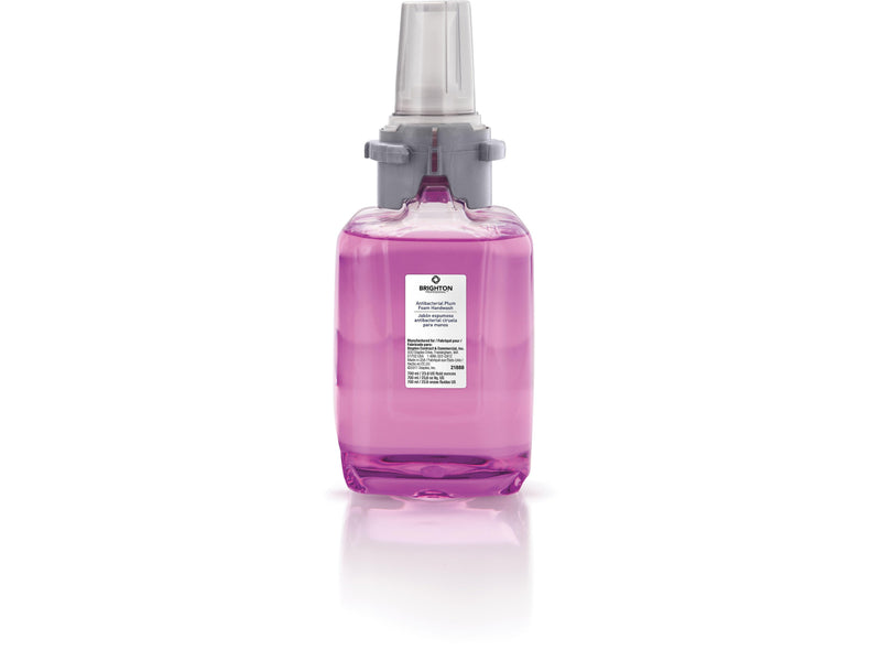 Brighton Professional Antibacterial Foaming Hand Soap Refill for ADX 7 Dispenser, Plum Scent, 700 ml, 4/Carton (BPR50956)