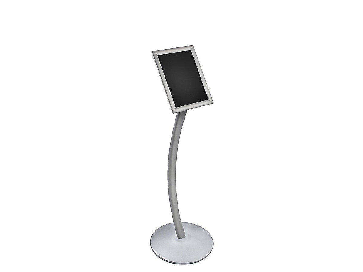 Azar Sign Holder, 14" x 42.1", Freestanding, Silver, Metal (300235-SLV)