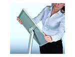Azar Sign Holder, 14" x 42.1", Freestanding, Silver, Metal (300235-SLV)