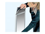 Azar Sign Holder, 10" x 37.63", Vertical, Freestanding, Silver, Metal (300283)