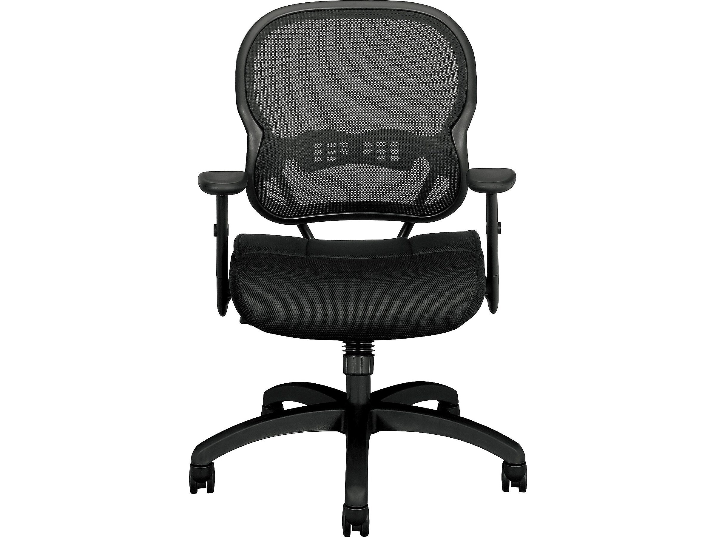 HON Wave Mesh Mid-Back Chair, Synchro-Tilt, Adjustable Arms, Black Sandwich Mesh (BSXVL712MM10)