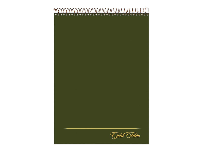 Ampad Gold Fibre Designer Series Notepad, 8.5" x 11.75", Wide Ruled, Classic Green Cover, 70 Sheets/Pad (20-811)