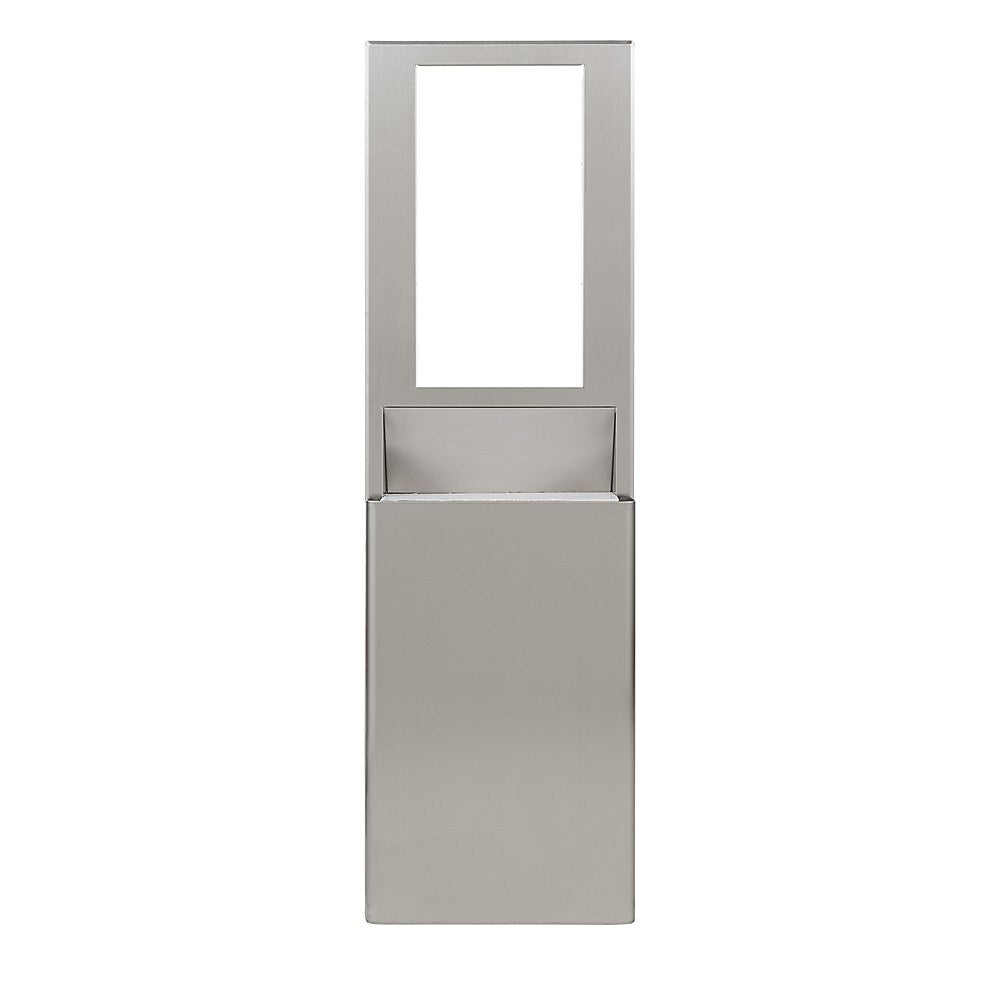 enMotion® Flex High Capacity Trash Receptacle for 15” Wall Cavity by GP PRO, Stainless, 9.03"W x 21.75"D x 60.25”H (59791)