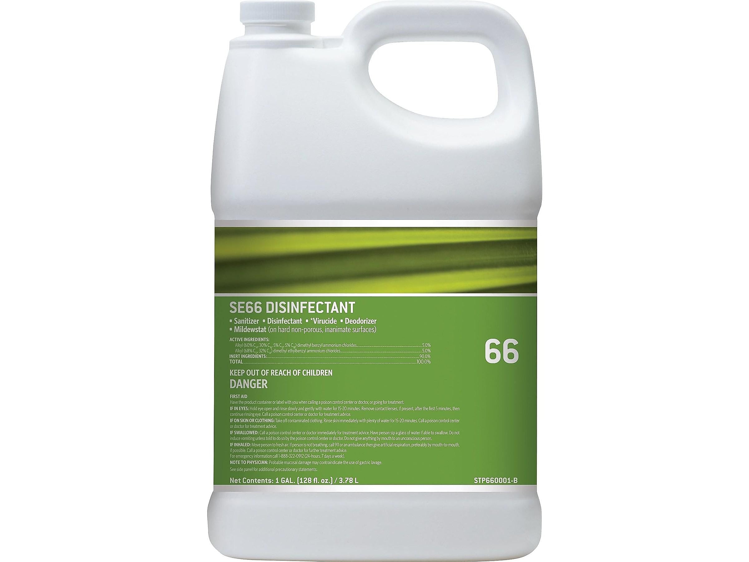 Staples® #66 Disinfecting and Sanitizer Cleaner, Unscented, 1 Gallon, 4/Carton (STP660001-CCT)