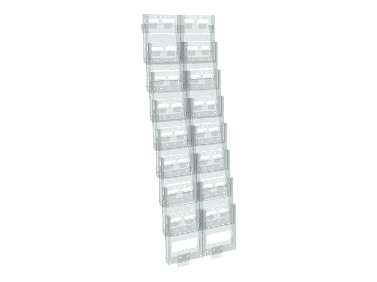 Azar Literature Holder, 18" x 54", Vertical, Wall Mounted, Clear, Plastic (252325)