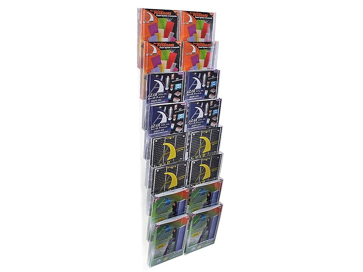 Azar Literature Holder, 18" x 54", Vertical, Wall Mounted, Clear, Plastic (252325)