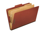 Pendaflex PressGuard Paperboard Heavy Duty Classification Folders, Legal Size, 2 Dividers, Brick Red, 10/Box (PFX2257R)