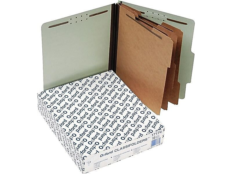 Pendaflex Classification Folder, 3-Dividers, 2" Expansion, Letter Size, Corona Green, 10/Box (17174EE)