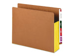 Smead Extra Wide Paper Stock File Pocket, 3.5" Expansion, Yellow/Redrope, 10/Box (73688)