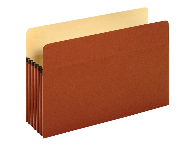 Pendaflex Earthwise 100% Recycled Reinforced File Pocket, 5 1/4" Expansion, Legal Size, Red (E1536G)