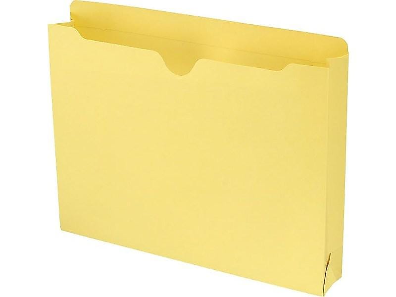 Smead Paper Stock File Jacket, 2" Expansion, Letter Size, Yellow, 50/Box (75571)