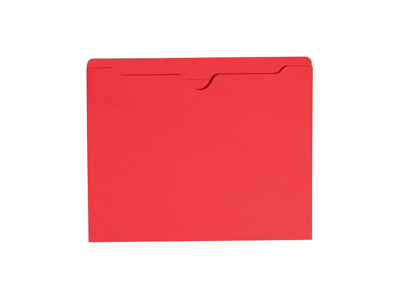 Smead File Jacket, Reinforced Straight-Cut Tab, Flat-No Expansion, Letter Size, Red, 100/Box (75509)