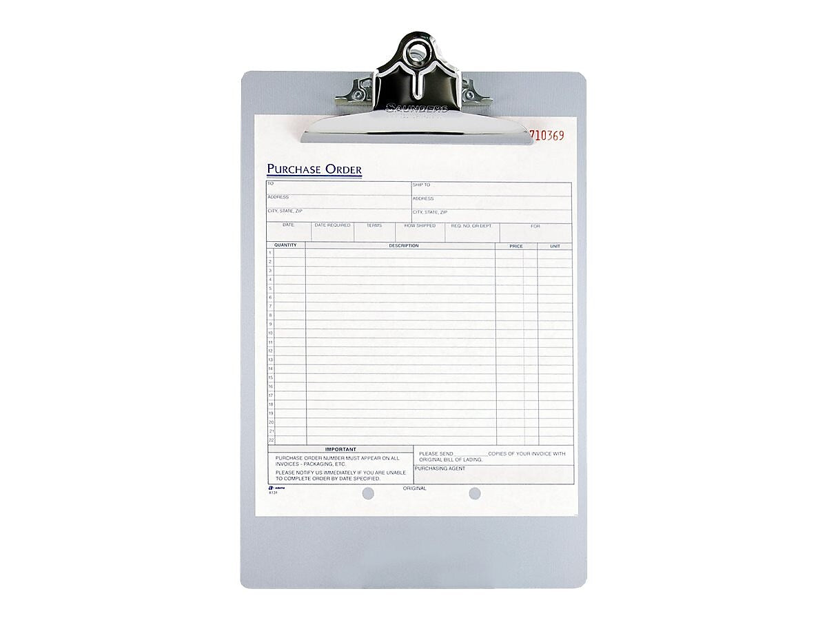Saunders Recycled Aluminum Clipboard, Letter Size, Silver (22517)