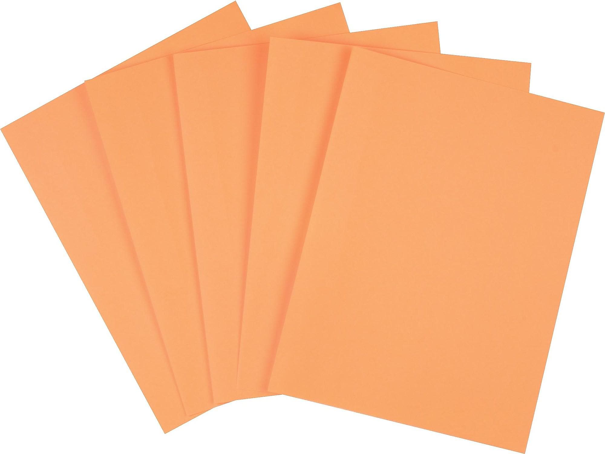 Staples Brights Multipurpose Colored Paper, 20 lb, 8.5" x 11", Orange, 500/Ream, 5 Reams/Carton (25208A)