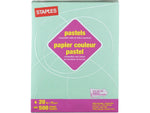 Staples 30% Recycled Colored Copy Paper, 20 lbs., 8.5" x 11", Green, 500 Sheets/Ream, 400 Reams/Pallet, 3/Pallet (GREENPALLET01)