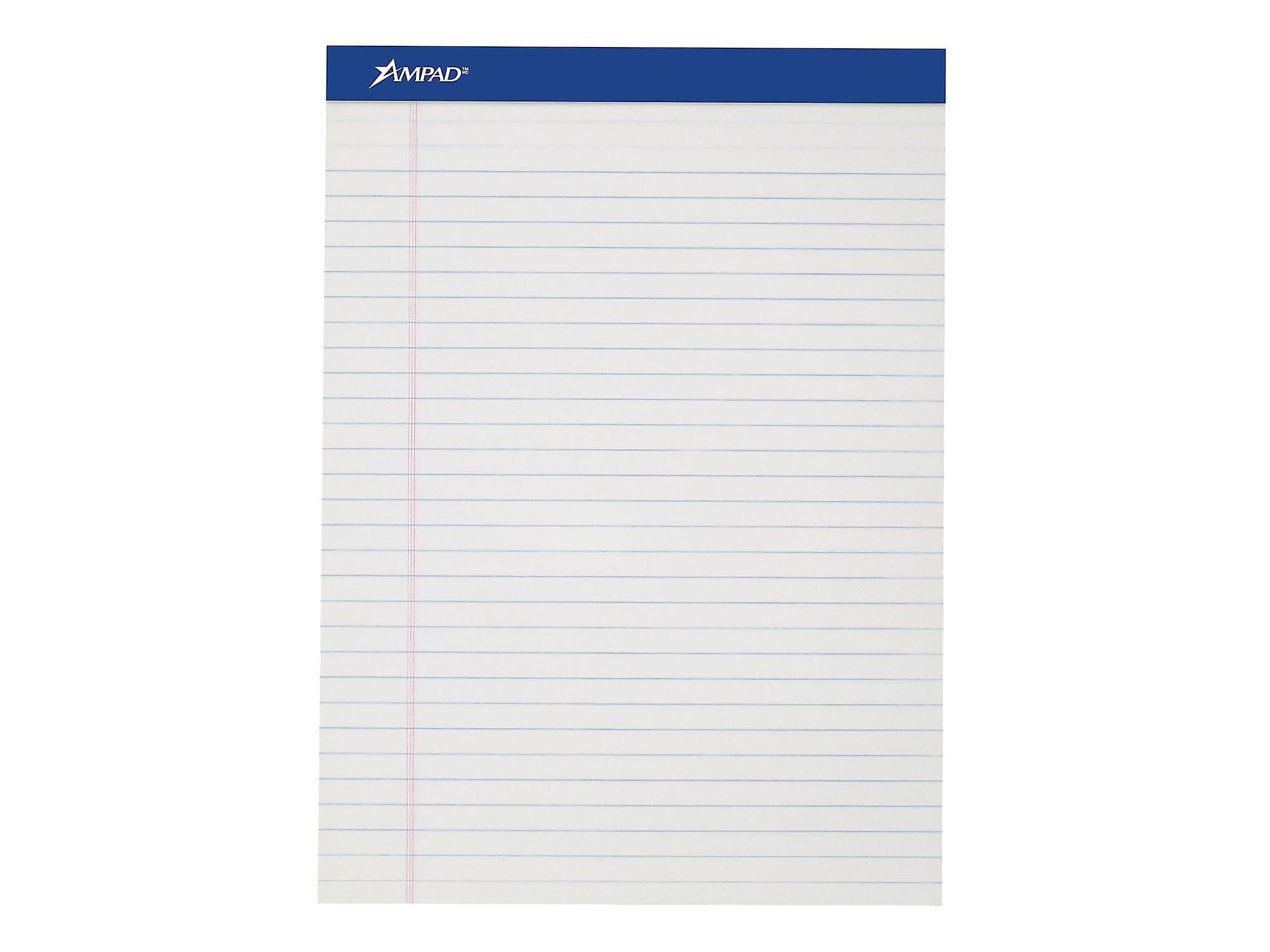 Ampad Notepads, 8.5" x 11", Wide, White, 50 Sheets/Pad, 12 Pads/Pack (TOP20-320)