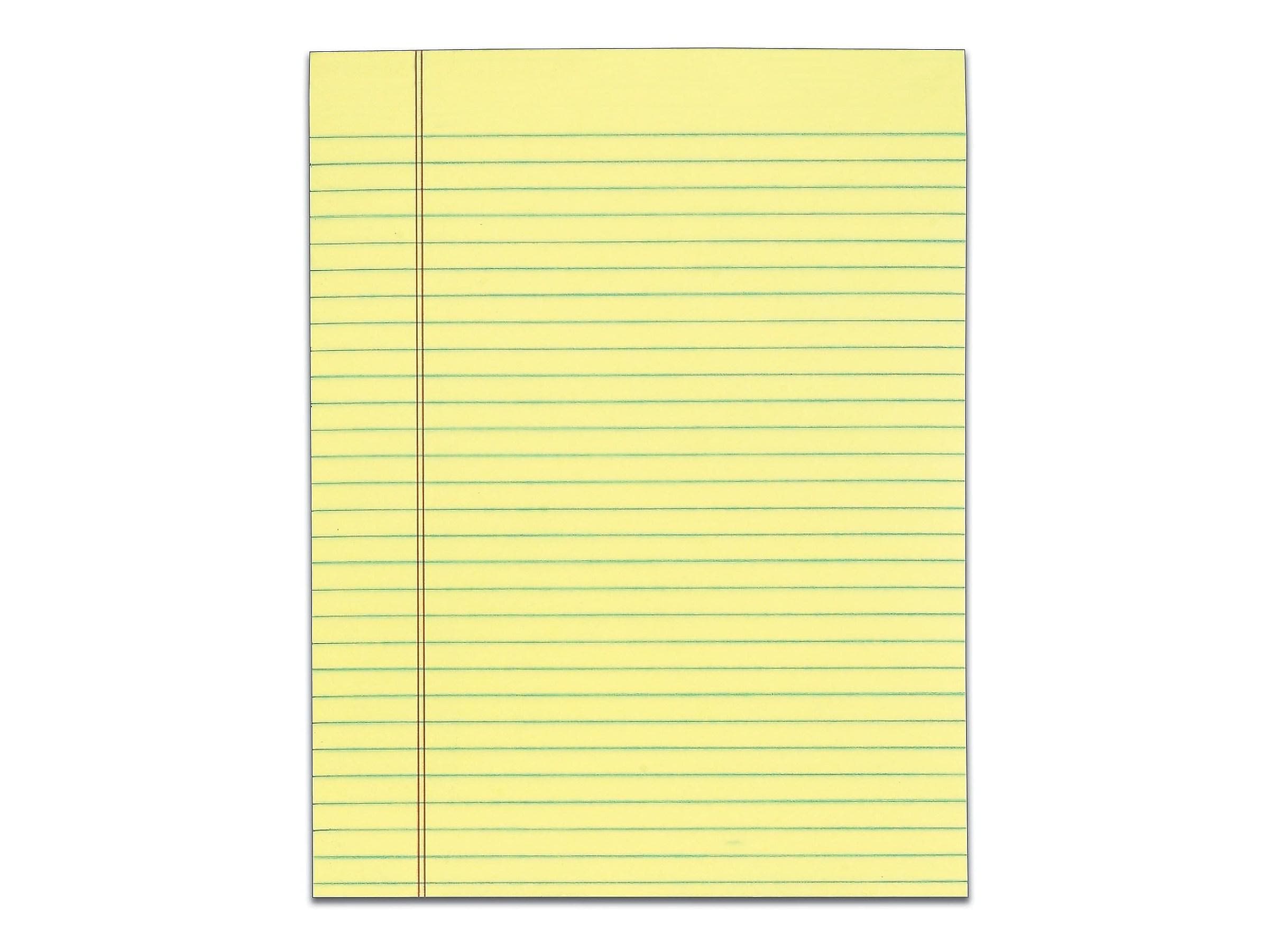 TOPS Legal Notepads, 8.5" x 11", Wide, Canary, 50 Sheets/Pad, 12 Pads/Pack (TOP 7522)