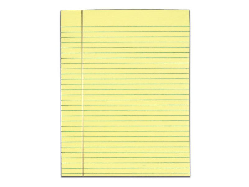 TOPS Legal Notepads, 8.5" x 11", Wide, Canary, 50 Sheets/Pad, 12 Pads/Pack (TOP 7522)