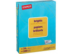 Staples Brights Multipurpose Paper, 24 lbs., 8.5" x 11", Blue, 500/Ream (20101)