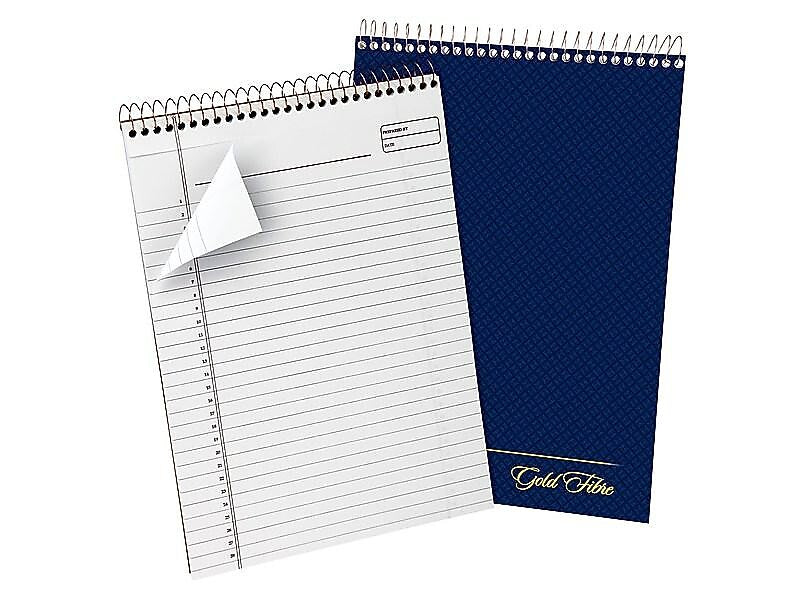 Ampad Gold Fibre Designer Series Notepad, 8.5" x 11.75", Wide, White, 70 Sheets/Pad (20-815)