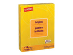 Staples Brights Multipurpose Paper, 24 lbs., 8.5" x 11", Yellow, 500/Ream (20102)
