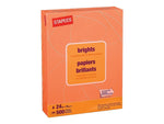Staples Brights Multipurpose Paper, 24 lbs., 8.5" x 11", Orange, 500/Ream (20108)
