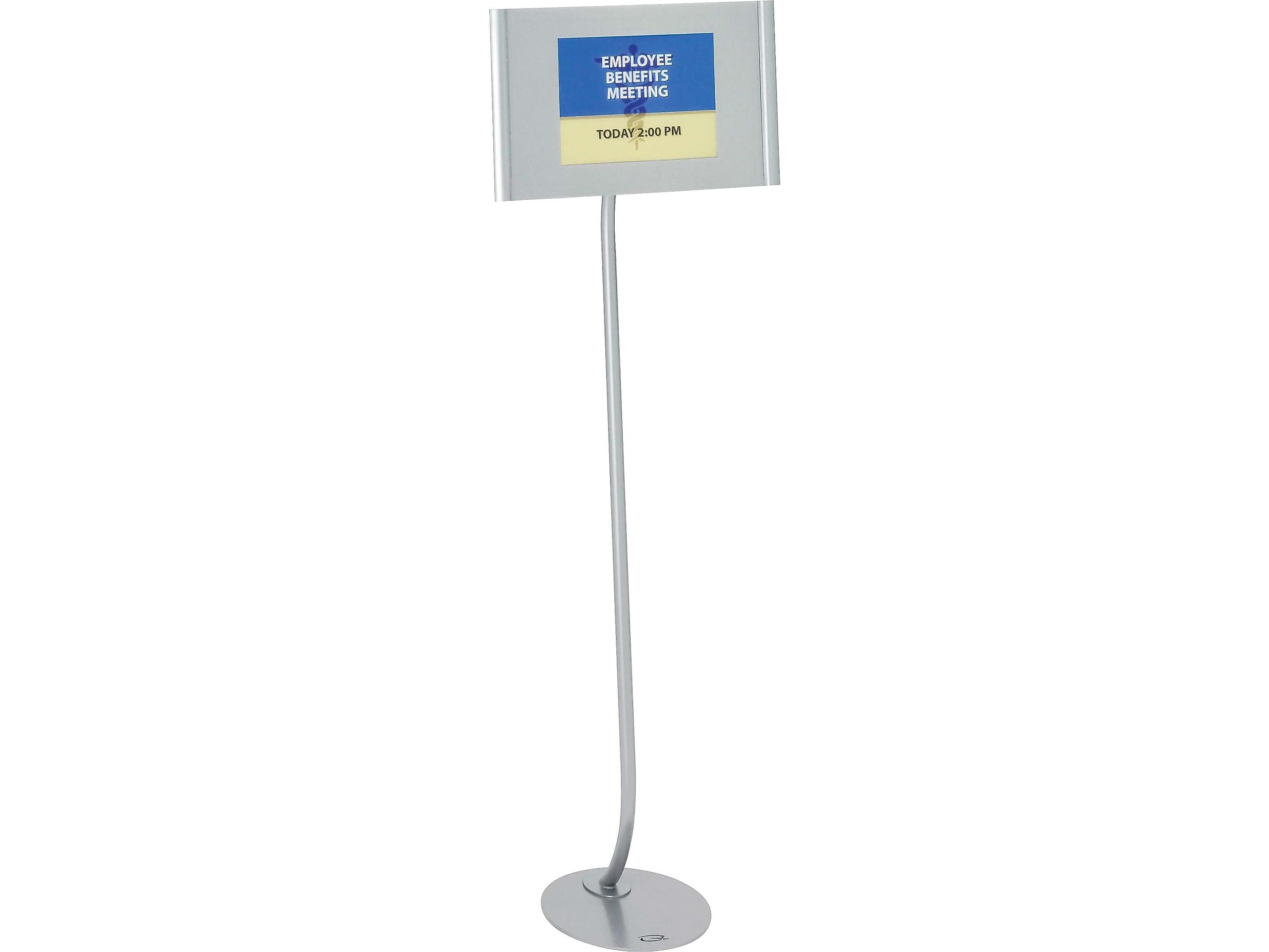 Quartet Designer Sign Holder, 11" x 17", Silver Aluminum (7922)