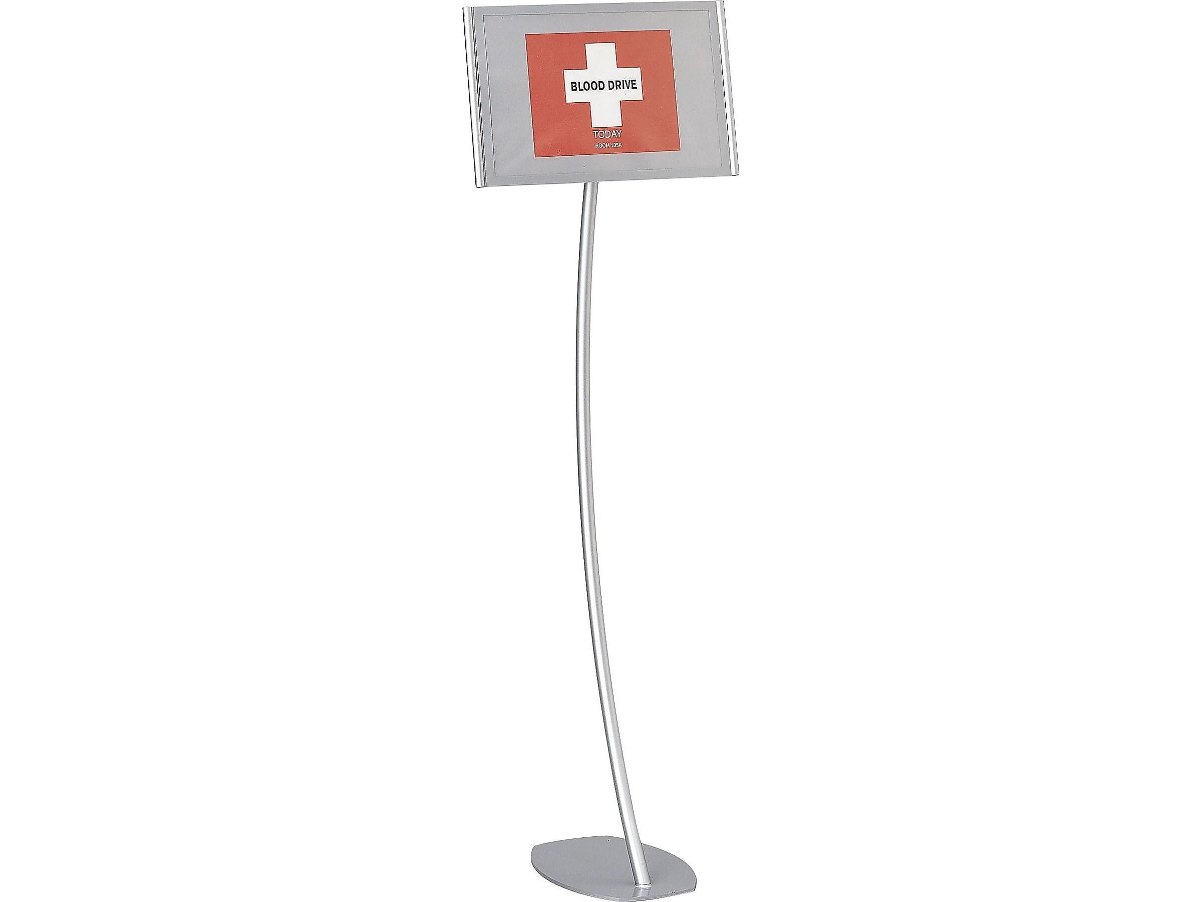 Quartet Designer Sign Holder, 11" x 17", Silver Aluminum (7922)