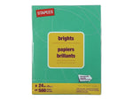 Staples Brights Multipurpose Paper, 24 lbs., 8.5" x 11", Dark Green, 500/Ream (20103)