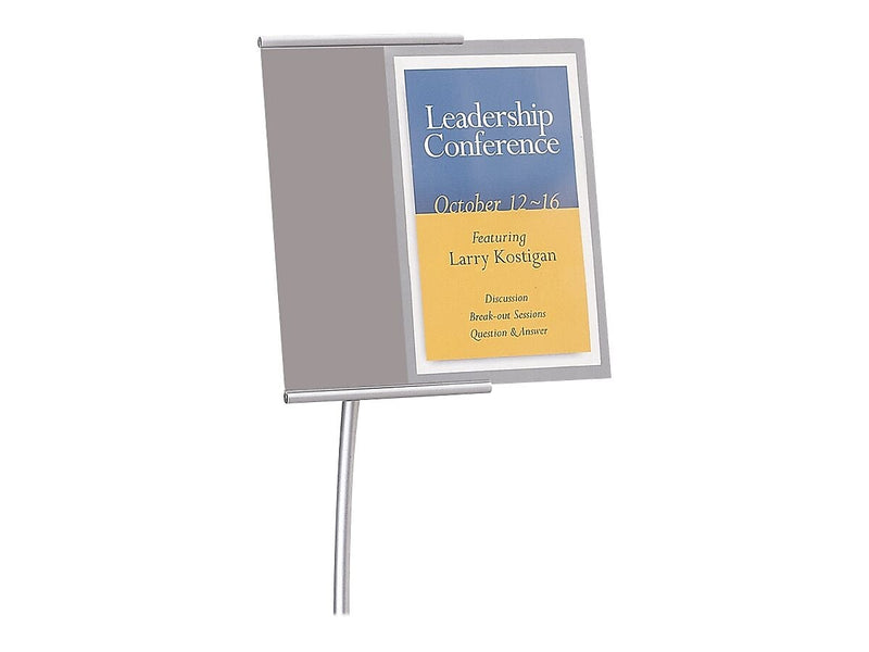 Quartet Designer Sign Holder, 11" x 17", Silver Aluminum (7922)