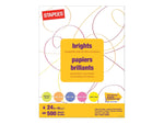 Staples Brights Multipurpose Colored Paper, 24 lbs., 8.5" x 11", Assorted Neon, 500/Ream (20201)